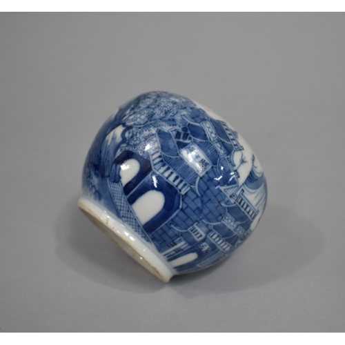 271 - A 19th Century Blue and White Porcelain Chinese Pot of Globular Squat Form decorated with City Walls... 