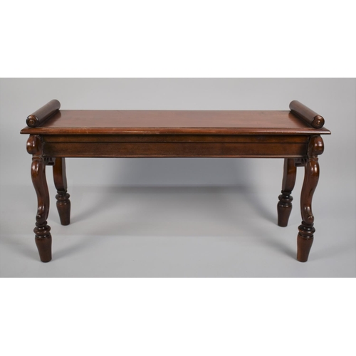 12 - A 19th Century and Later Constructed Mahogany Window Seat/Hall Bench with Rectangular Moulded Top ov... 