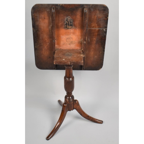 77 - An Early 19th Century George III Yew Wood Tripod Table with a Cross Banded Top over a Turned Column ... 