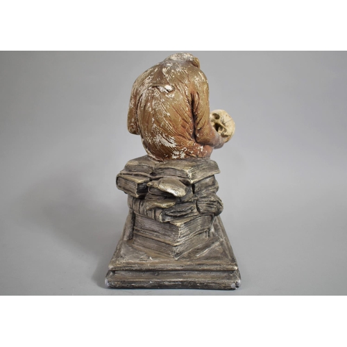 62 - A 19th Century Plaster Cast Sculpture of Darwin's Monkey by Hugo Reinhold with Original Polychrome P... 