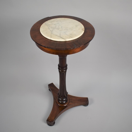 98 - An Early 19th Century William IV Rosewood Crocus Table with a Removable Marble Top, Supported on a C... 