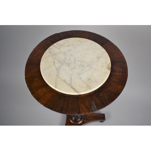 98 - An Early 19th Century William IV Rosewood Crocus Table with a Removable Marble Top, Supported on a C... 