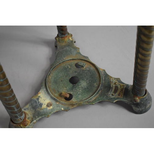 119 - A Late 19th Century Enamel and Brass Combined Oil Lamp and Stove with a Brass Makers Label for F. Ba... 