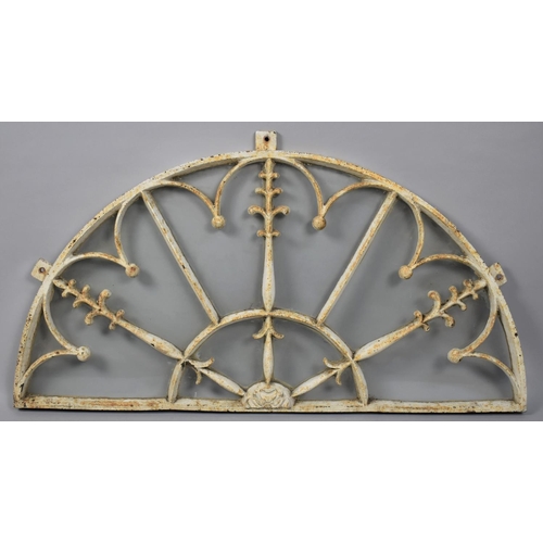 452 - A 19th Century Cast Iron Fan Light with Regency Neoclassical Style Decoration, 44cms by 87cms Wide