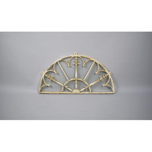 452 - A 19th Century Cast Iron Fan Light with Regency Neoclassical Style Decoration, 44cms by 87cms Wide