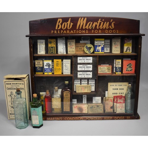 1 - A Mahogany Shop Display Advertising Bob Martins Preparations For Dogs, Complete with Contents, Fitte... 