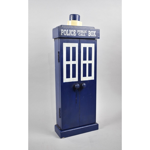 112 - A Modern Novelty Free Standing Key Cabinet in the Form of a Police Box, 50cms High