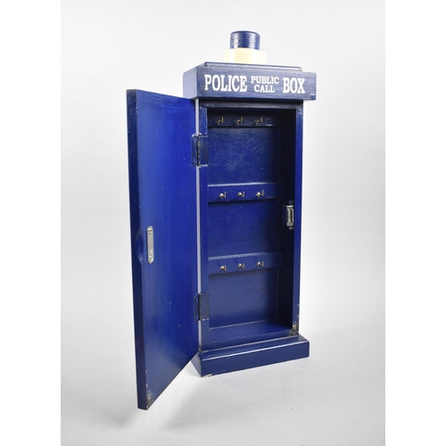 112 - A Modern Novelty Free Standing Key Cabinet in the Form of a Police Box, 50cms High