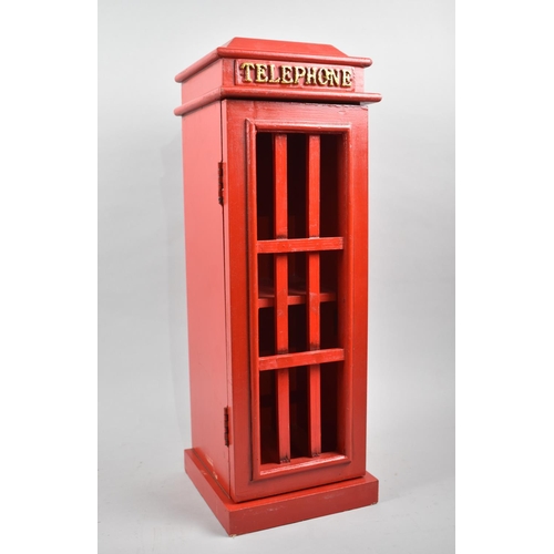 117 - A Modern Wooden Novelty Single Shelf Cabinet in the Form of a Telephone Box, 52cms High