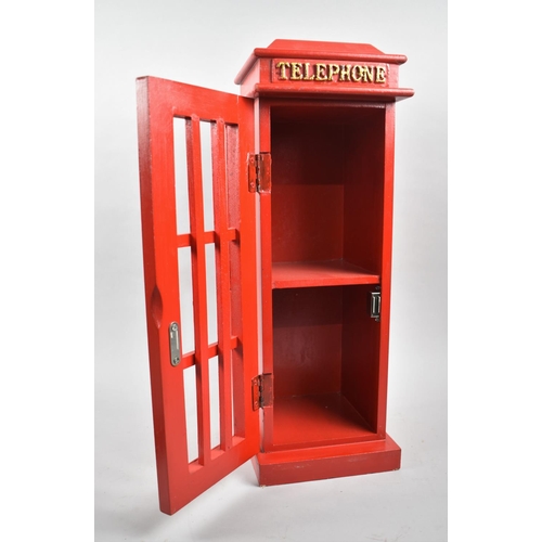 117 - A Modern Wooden Novelty Single Shelf Cabinet in the Form of a Telephone Box, 52cms High