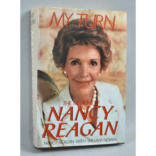 133 - A Bound Volume, My Turn, The Memoirs of Nancy Reagan, with Autographed Harrods Book Department Card