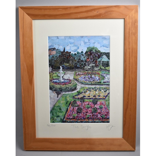 138 - A Framed Limited Edition Print, The Dingle, Shrewsbury, 36/100, 20x29cms