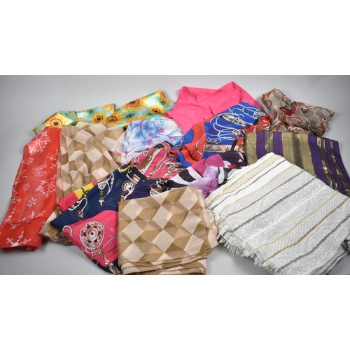 155 - A Collection of Modern and Vintage Ladies Scarves