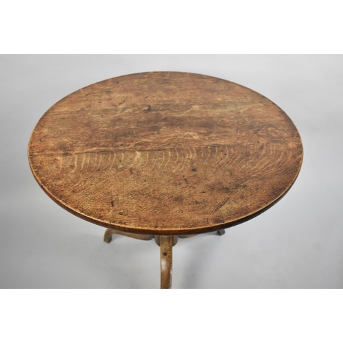 426 - A 19th Century Oak Former Snap Top Circular Table on Tripod Base, 84cms Diameter