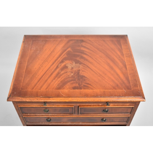 65 - A Modern Bradley String Inlaid and Crossbanded Mahogany Side Cabinet with Top Brushing Slide over Tw... 