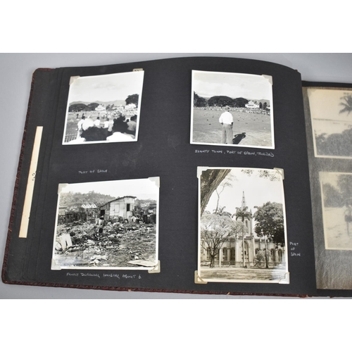 67 - An Interesting Leather Photograph Album, The Cover Decorated in relief with Trinidad, Tobago and the... 