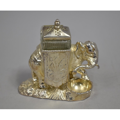 74 - A Modern Silver Plated Novelty Cruet in the Form of an Elephant, 12cms Wide