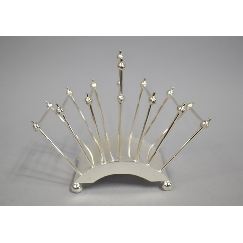 75 - A Reproduction Dresser Style Silver Plated Six Division Toast Rack, 22cms Wide