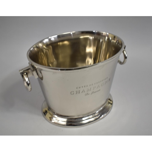 81 - A Modern Silver Plated Two Handled Champagne or Wine Cooler of Oval Form