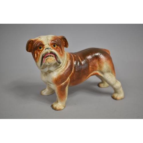 98 - A Reproduction Cold Painted Cast Iron Door Stop in the Form of a Bulldog, 19cms Long