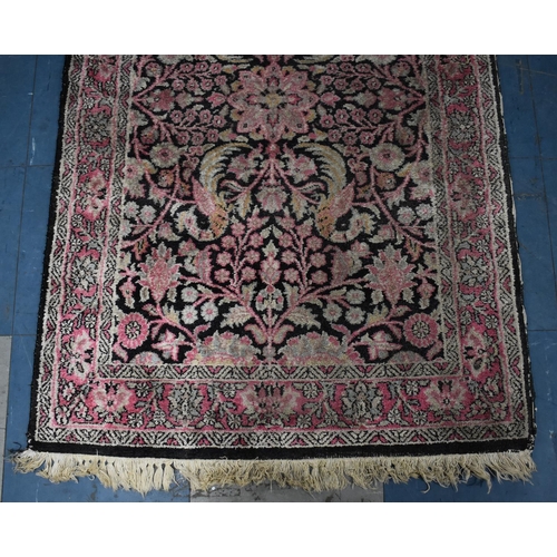 487 - A Hand Made Kashan Silk Runner, 295 x 76cms