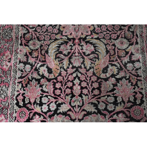 487 - A Hand Made Kashan Silk Runner, 295 x 76cms