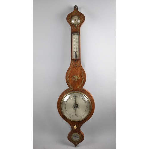 108 - An Early 19th Century Rosewood Mercury Barometer with Painted Gilt Decoration with an 8