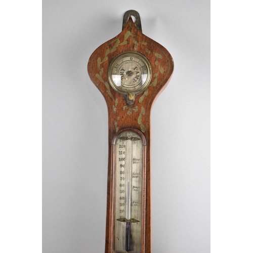 108 - An Early 19th Century Rosewood Mercury Barometer with Painted Gilt Decoration with an 8