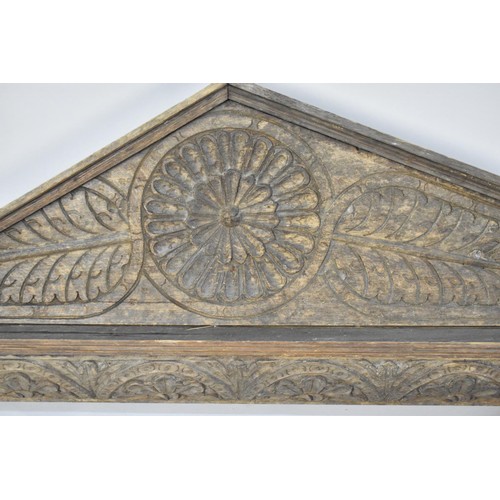 445 - A Collection of Early Oak Carved Lintel Panelling