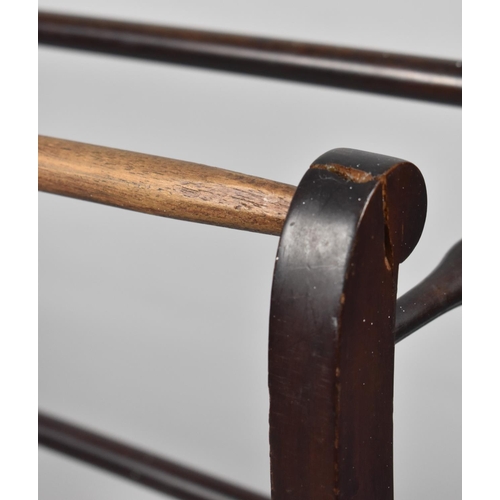 106 - An Edwardian Mahogany Towel Rail, One Replacement Rod, 75cm Wide