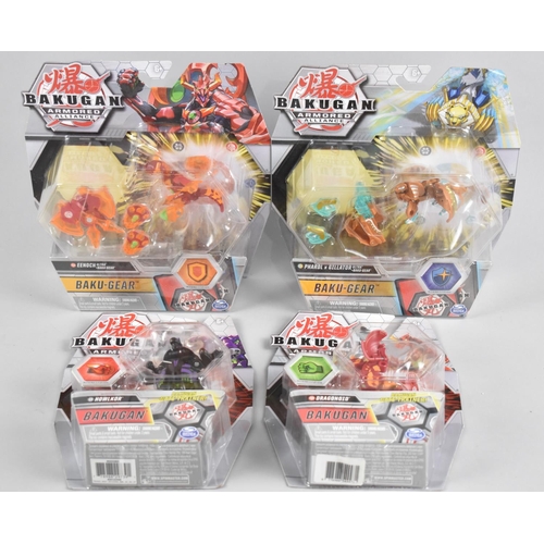 181 - A Collection of Four Bakugan Armoured Alliance Figures in Original Blister Packs