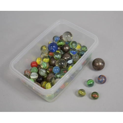 221 - A Collection of Various Sized Vintage and Modern Marbles