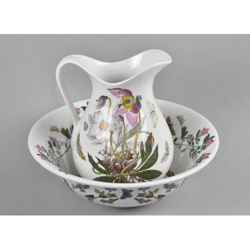 323 - A Portmeirion Botanic Garden Toilet Jug and Bowl Set, Jug 22cm High