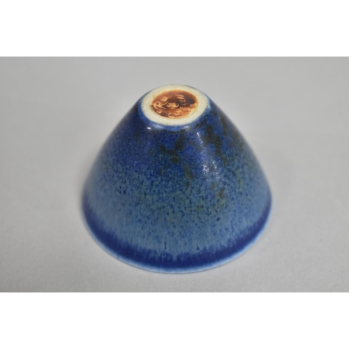 327 - A Miniature Carl Harry Stalhane Swedish Blue Glazed Bowl, Signed and Dated to Base, 1953, 5cm Diamet... 