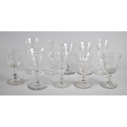 338 - A Collection of Ten Various 19th Century Ale and Wine Glasses