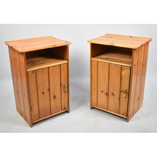 484 - A Pair of Mid 20th Century Pine Bedside Cabinets, 46cm Wide