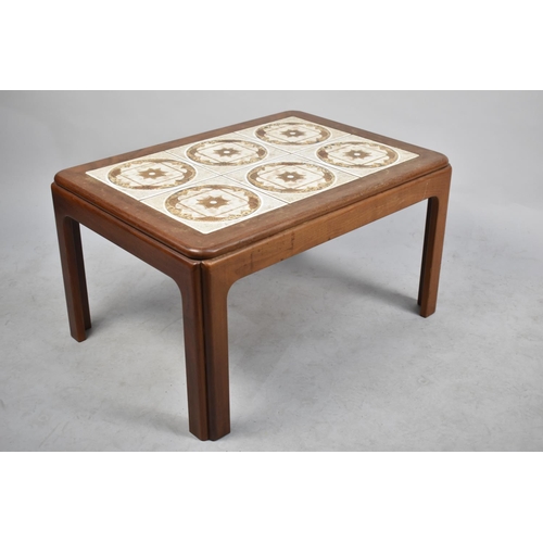 487 - A Late 20th Century Tile Topped Coffee Table, 71cm x 51cm