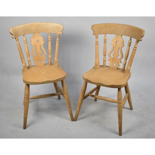 489 - A Pair of Modern Pine Kitchen Chairs