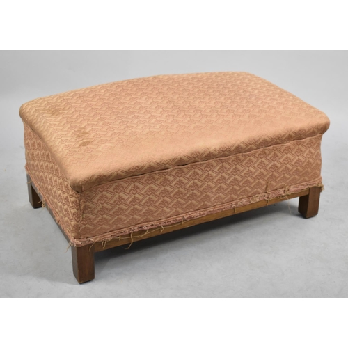 493 - A Mid 20th Century Rectangular Upholstered Footstool for Reupholstery, 78cm wide