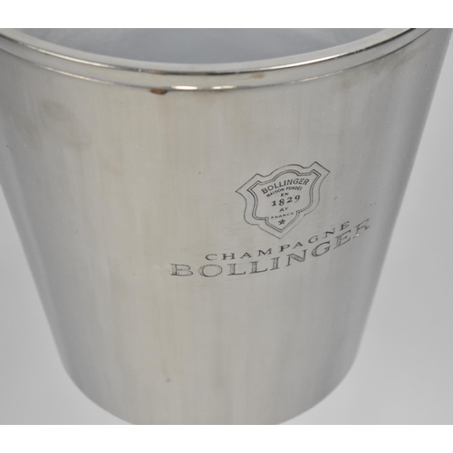 71 - A Large Free Standing Silver Plated Bollinger Champagne Bucket on Turned Stand with Circular Foot, 8... 