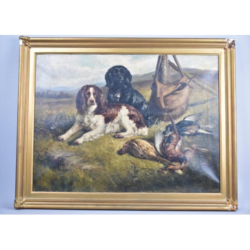 106 - A Gilt Framed Oil on Canvas, Sporting Dogs, Pheasants and Game, Early 20th Century, Signed Chris Mea... 