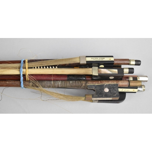 117 - A Collection of Six Vintage Violin Bows, Varying Condition Issues