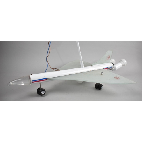 147 - An Interesting Late 20th Century Novelty Ceiling Light in the Form of Delta Wing Airline Jet, 68cm L... 