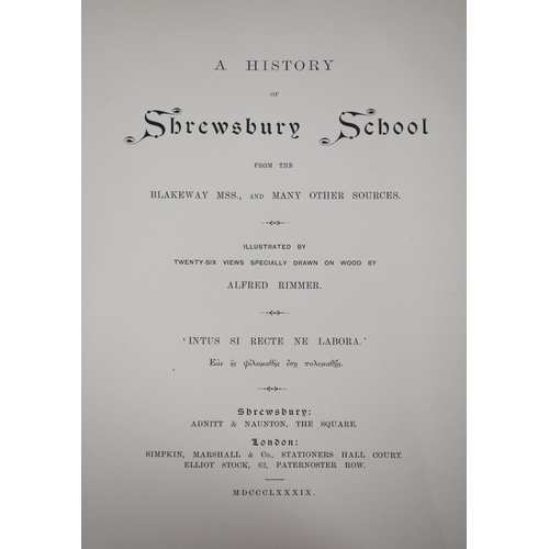 153 - A Bound Volume, History of Shrewsbury School, 1551-1888