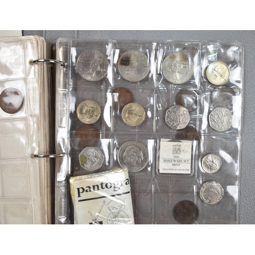 209 - A Collection of School Boy Stamp Albums, Coin Album with Small Collection of Coins, Pantograph etc