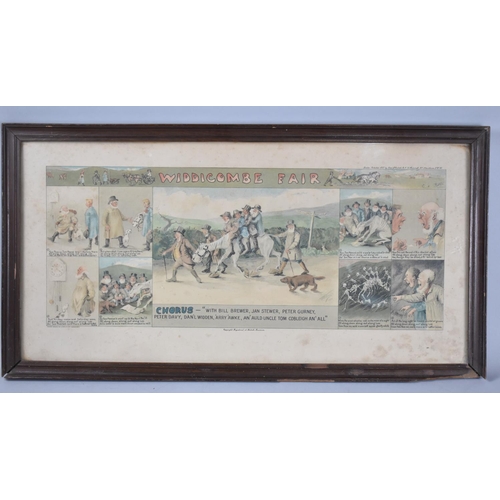 242 - A Framed Widdicombe Fair Print, 56x23cm