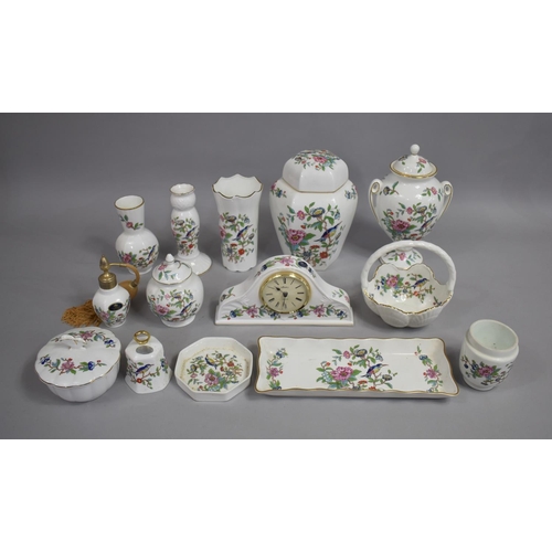 243 - A Collection of Various Aynsley Pembroke China to Comprise Large Vases, Lidded Pots, Mantle Clock et... 