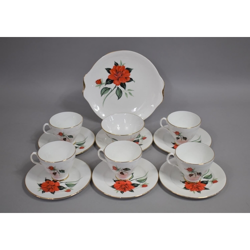 246 - A Part Royal Albert Tahiti Pattern Tea Set to Comprise Five Cups, Sugar Bowl, Cake Plate and Six Sid... 