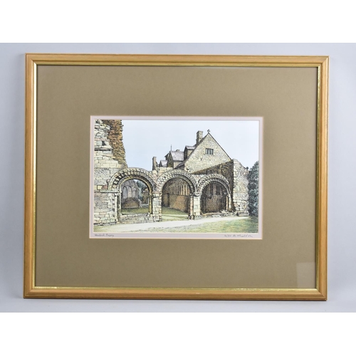 247 - A Framed Limited Print, Wenlock Priory, 14/50, Signed M Wheeldon, 29x20cm