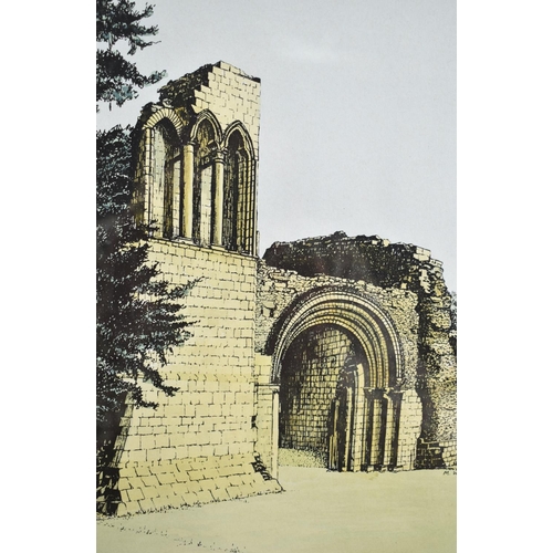 255 - A Framed Limited Edition Print, Lilleshall Abbey, 14/50 by M Wheeldon, 20x27cm